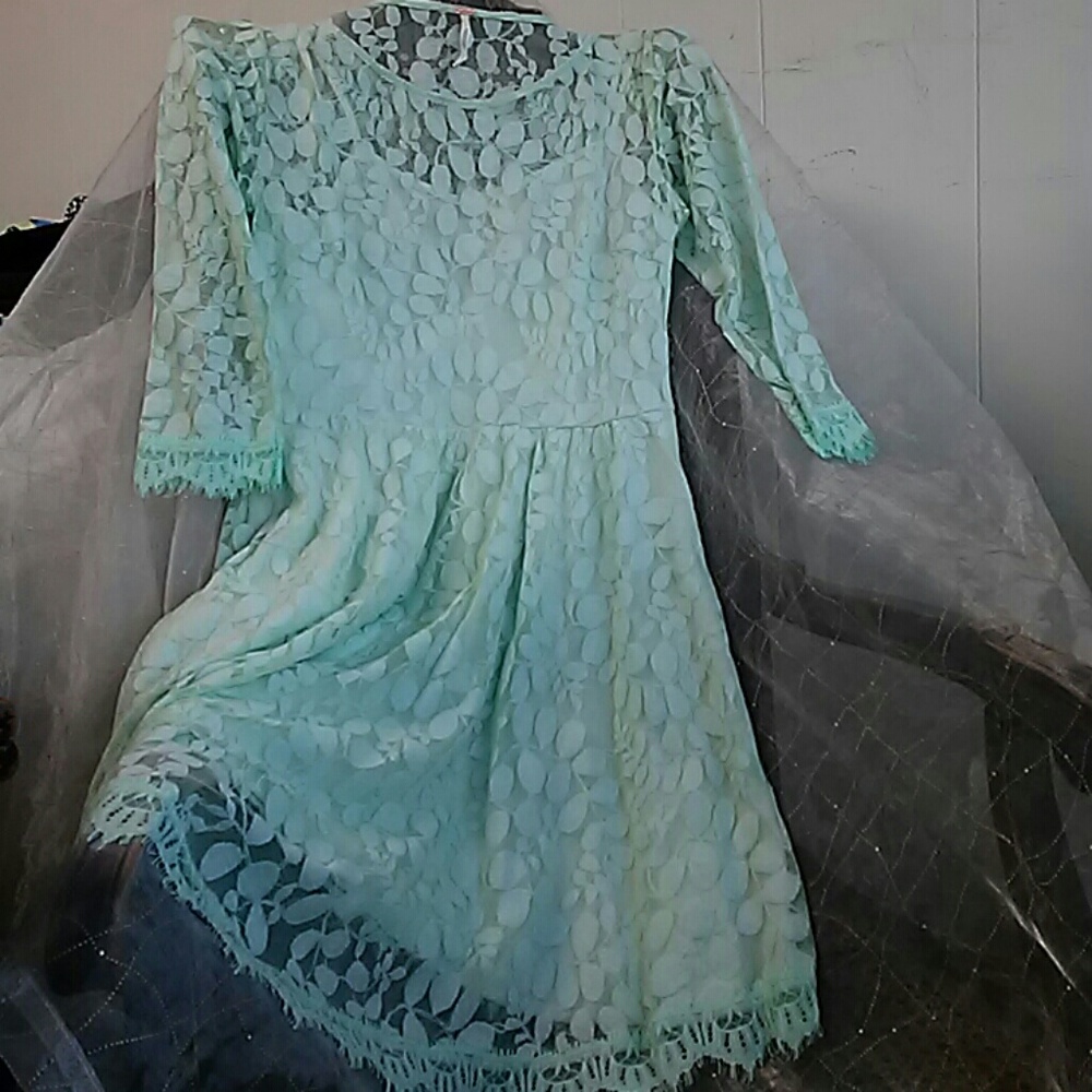 Free People Floral Mesh Lace Dress